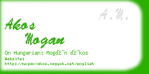 akos mogan business card